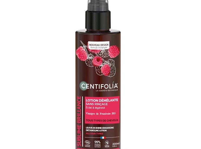 Lotion démêlante sans rinçage Centifolia – soin cheveux bouclés à la framboise