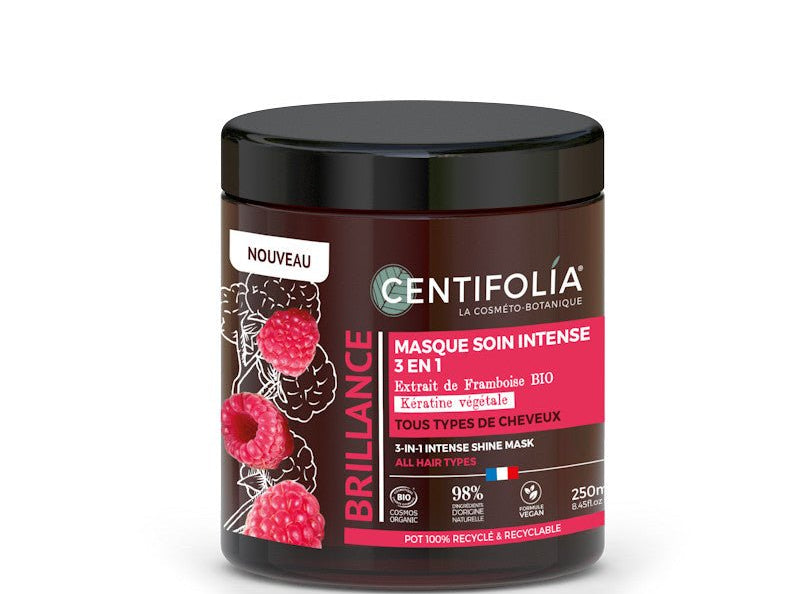 Masque brillance intense 3-en-1 Centifolia – éclat et douceur cheveux
