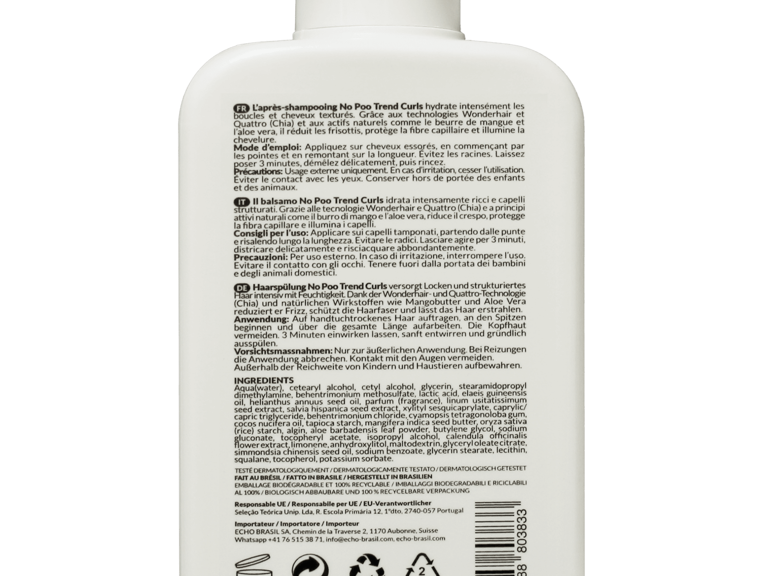 Après - Shampoing Démêlant – Trend Curls – soin capillaire naturel pour cheveux ondulés, bouclés, frisés et crépus | L’Art des Boucles Suisse