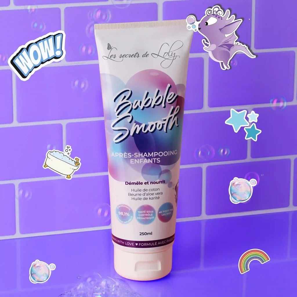 Après-Shampoing Enfant Démêlant – Les Secrets de Loly (Bubble Smooth) – soin capillaire naturel pour cheveux ondulés, bouclés, frisés et crépus | L’Art des Boucles Suisse
