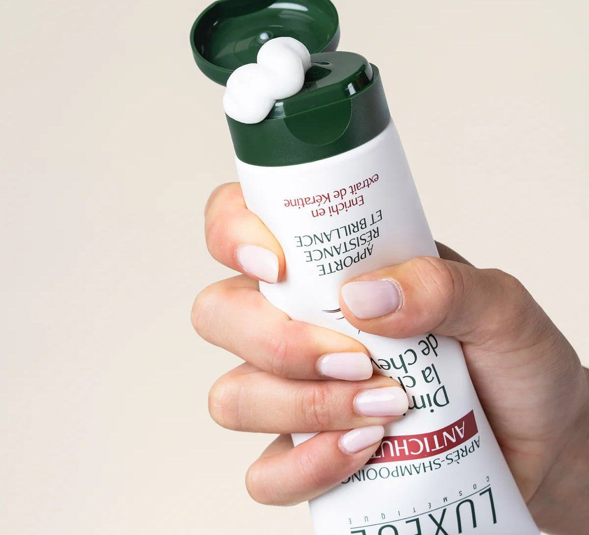 Application Après-Shampoing Antichute Luxéol – soin naturel cheveux bouclés, frisés et crépus Suisse