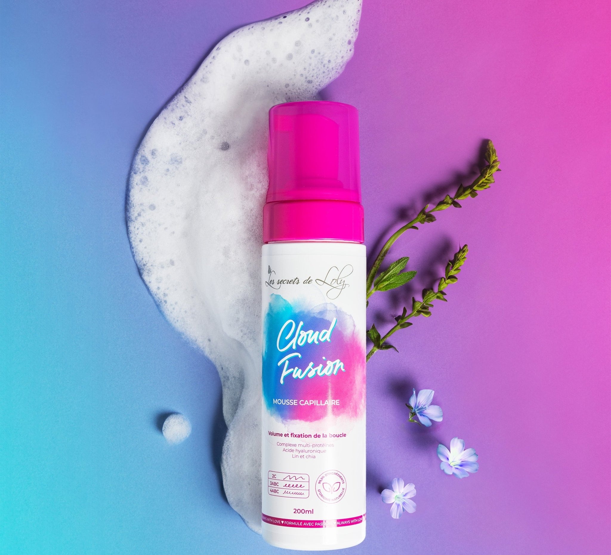 Cloud Fusion Mousse capillaire – soin volume et protection pour cheveux ondulés et frisés