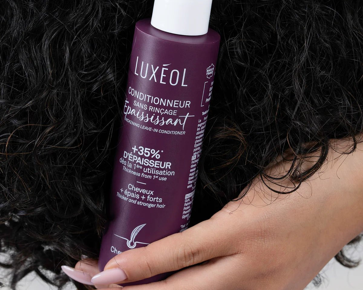 Application Conditionneur Épaississant Sans Rinçage Luxéol – soin fortifiant et volumateur cheveux bouclés, frisés