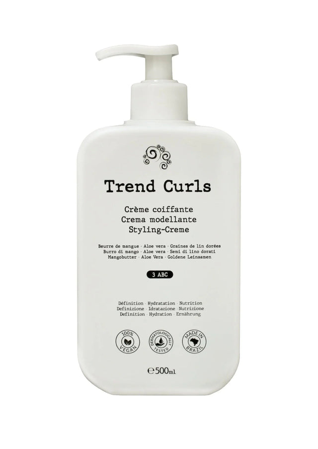 Crème Coiffante Boucles 3ABC – Hydratation & Définition | Trend Curls – soin capillaire naturel pour cheveux ondulés, bouclés, frisés et crépus | L’Art des Boucles Suisse