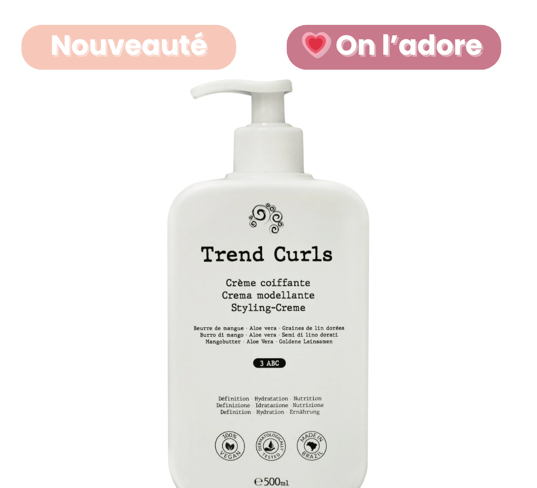 Crème Coiffante Boucles 3ABC – Hydratation & Définition | Trend Curls – soin capillaire naturel pour cheveux ondulés, bouclés, frisés et crépus | L’Art des Boucles Suisse