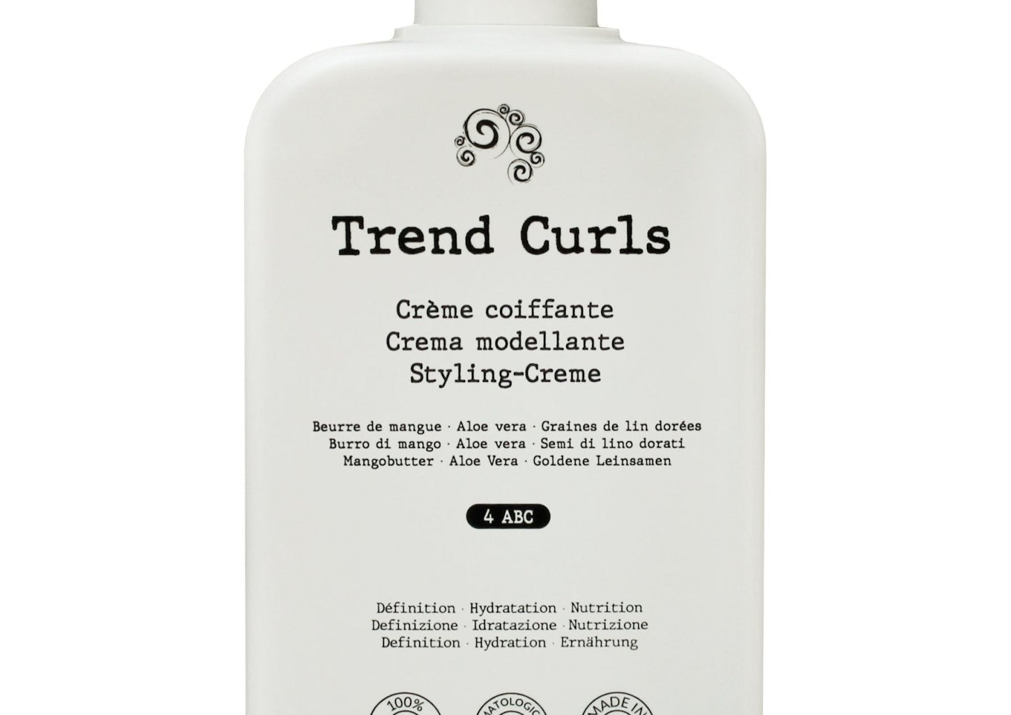Crème Coiffante Boucles 4ABC – Trend Curls – soin capillaire naturel pour cheveux ondulés, bouclés, frisés et crépus | L’Art des Boucles Suisse