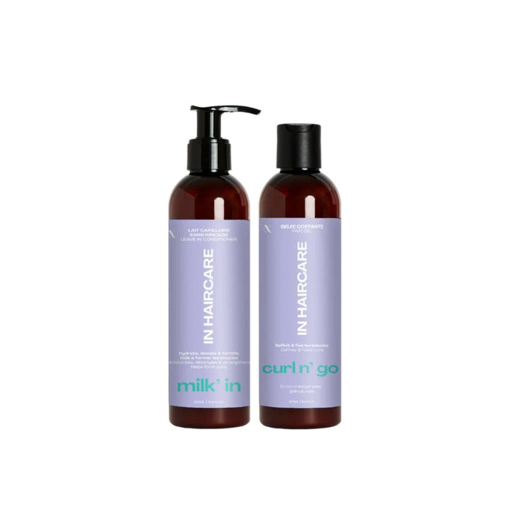 Duo Curl Express In Haircare – Lait Milk’In + Gelée Curl N’Go pour Boucles Hydratées et Définies
