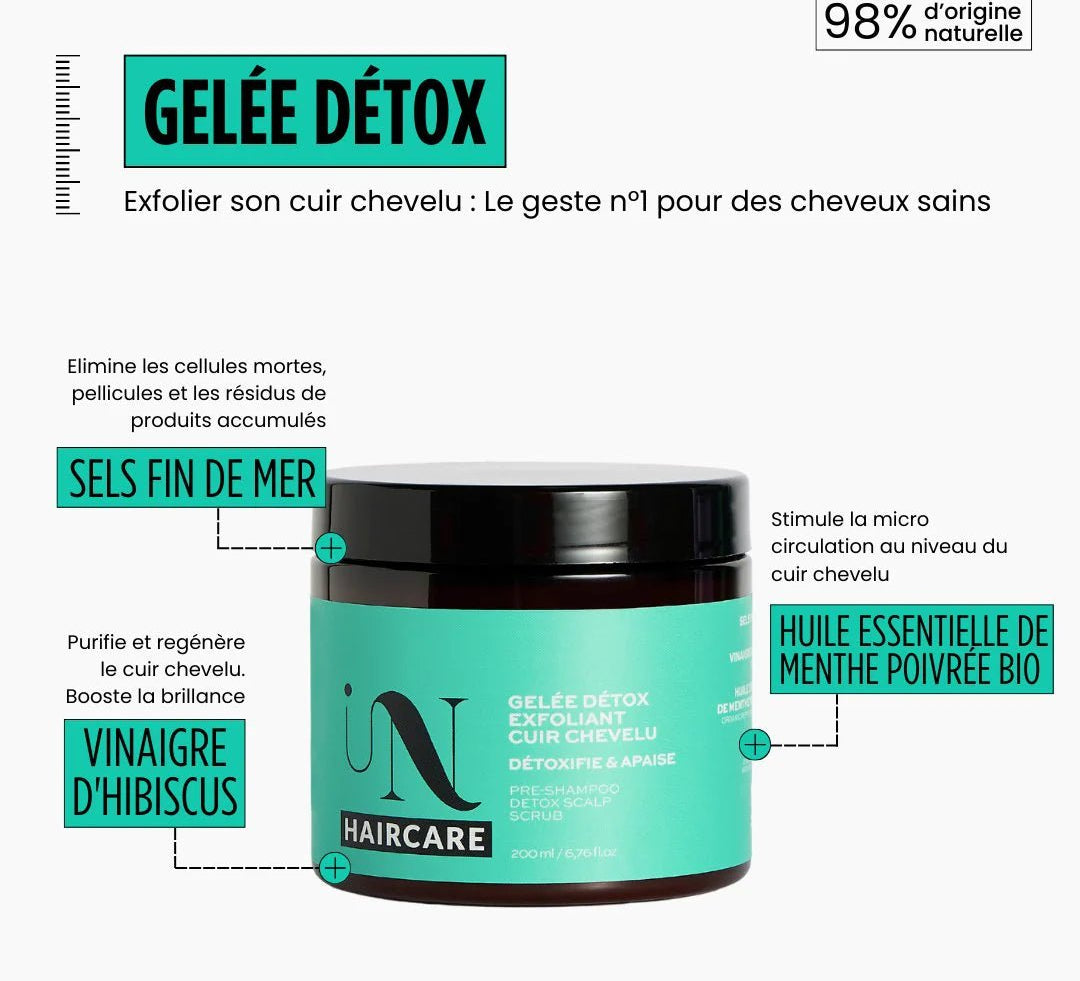 Gelée Detox Exfoliante In HairCare – Cuir Chevelu Purifié – soin capillaire naturel pour cheveux ondulés, bouclés, frisés et crépus | L’Art des Boucles Suisse