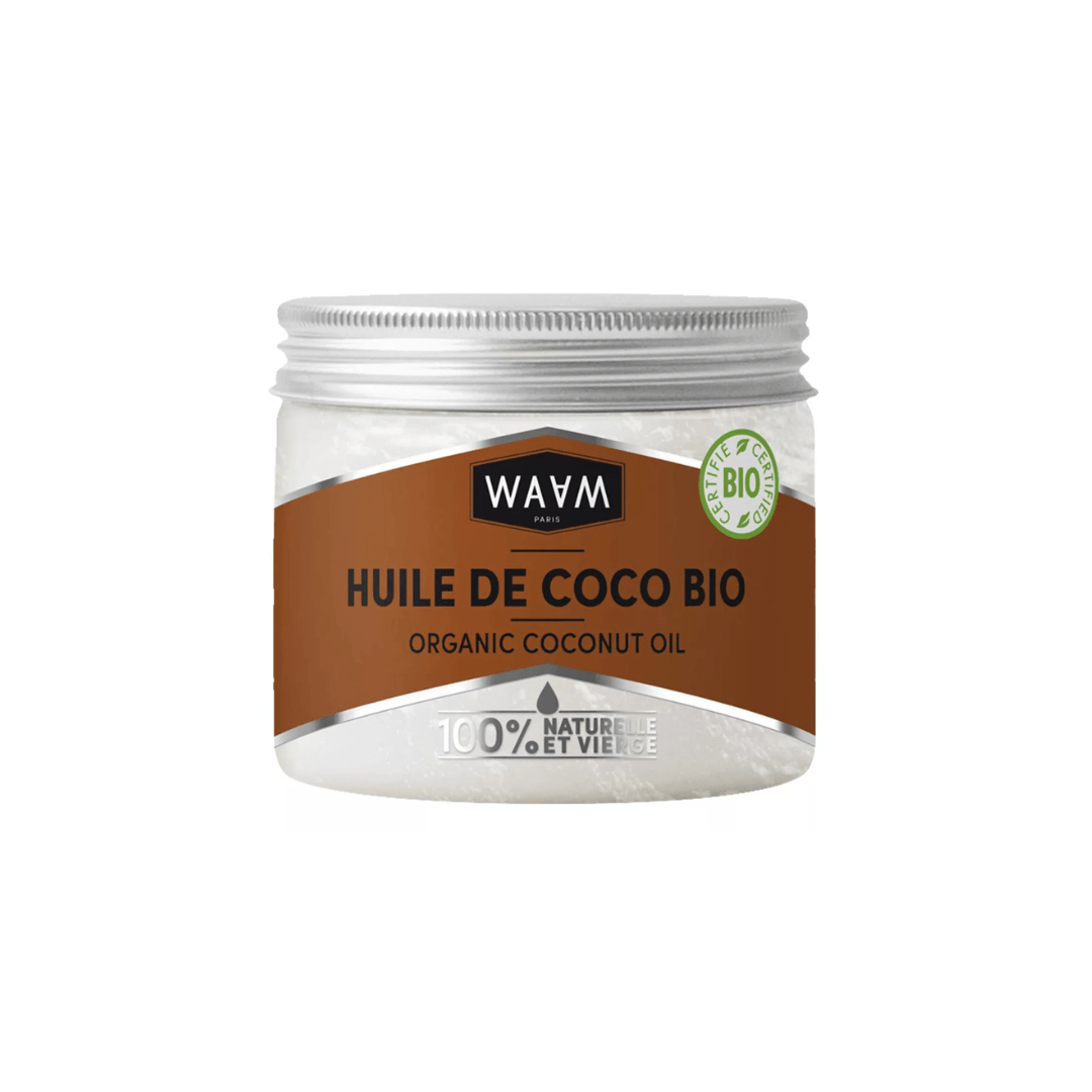 Huile de Coco Bio WAAM – Soin Naturel Nourrissant et Protecteur – soin capillaire naturel pour cheveux ondulés, bouclés, frisés et crépus | L’Art des Boucles Suisse