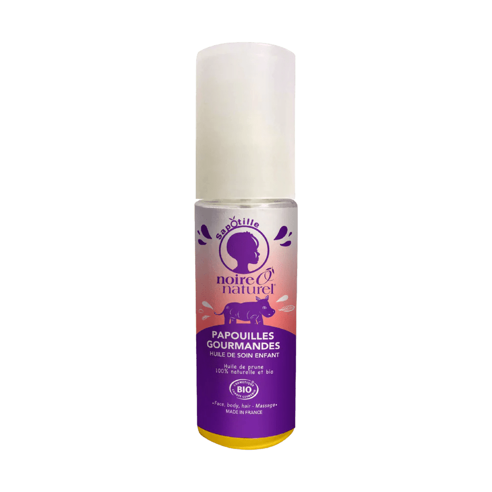 Huile enfant multi - usages Papouilles Gourmandes 100% BIO – soin cheveux bouclés | L’Art des Boucles Suisse