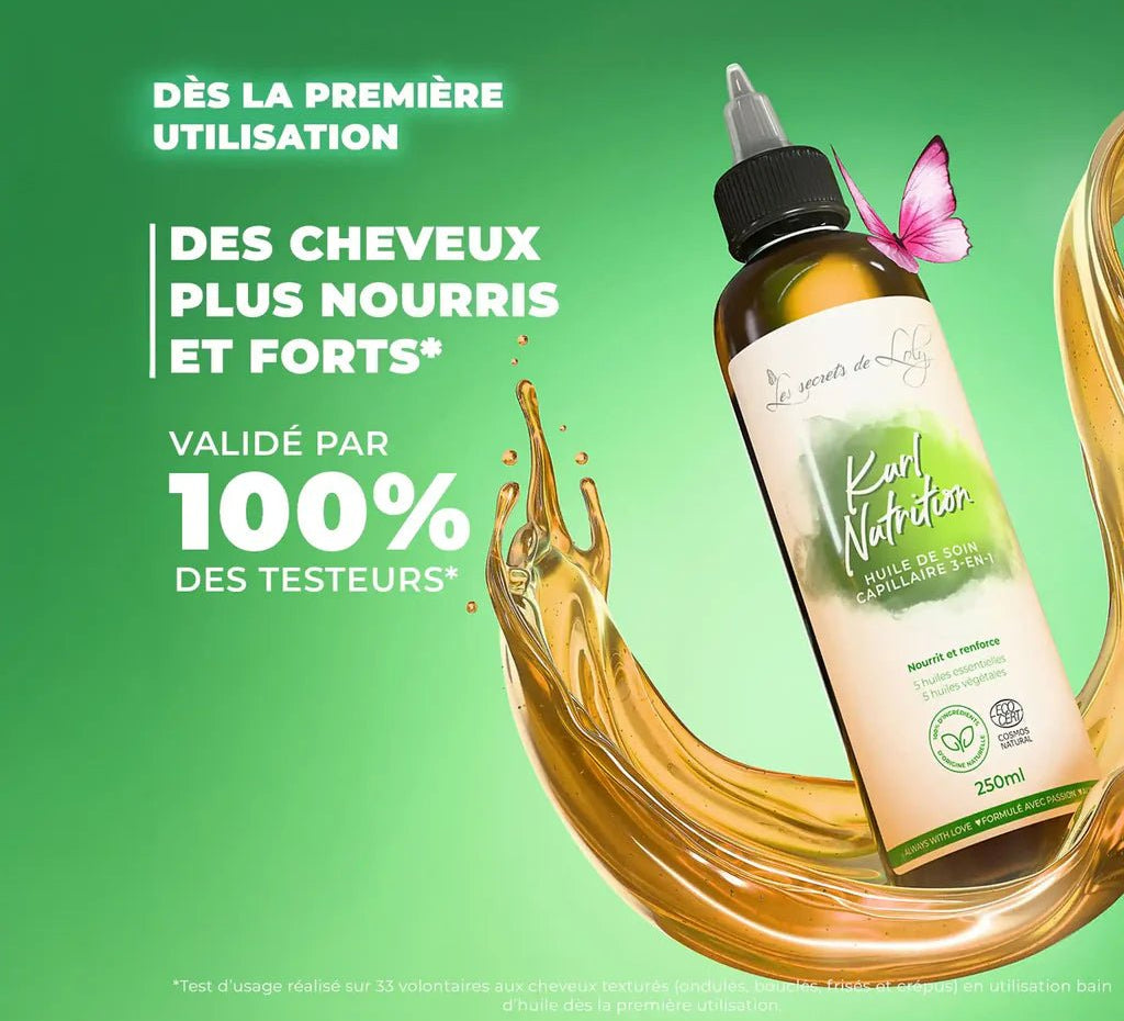 Huile cheveux bouclés Kurl Nutrition nourrissante brillance