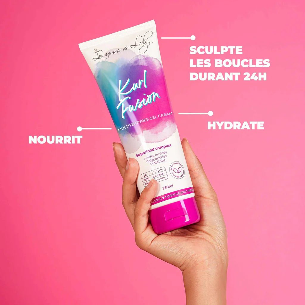 Leave-In 3-en-1 Cheveux Bouclés – Les Secrets de Loly (Kurl Fusion) – soin capillaire naturel pour cheveux ondulés, bouclés, frisés et crépus | L’Art des Boucles Suisse