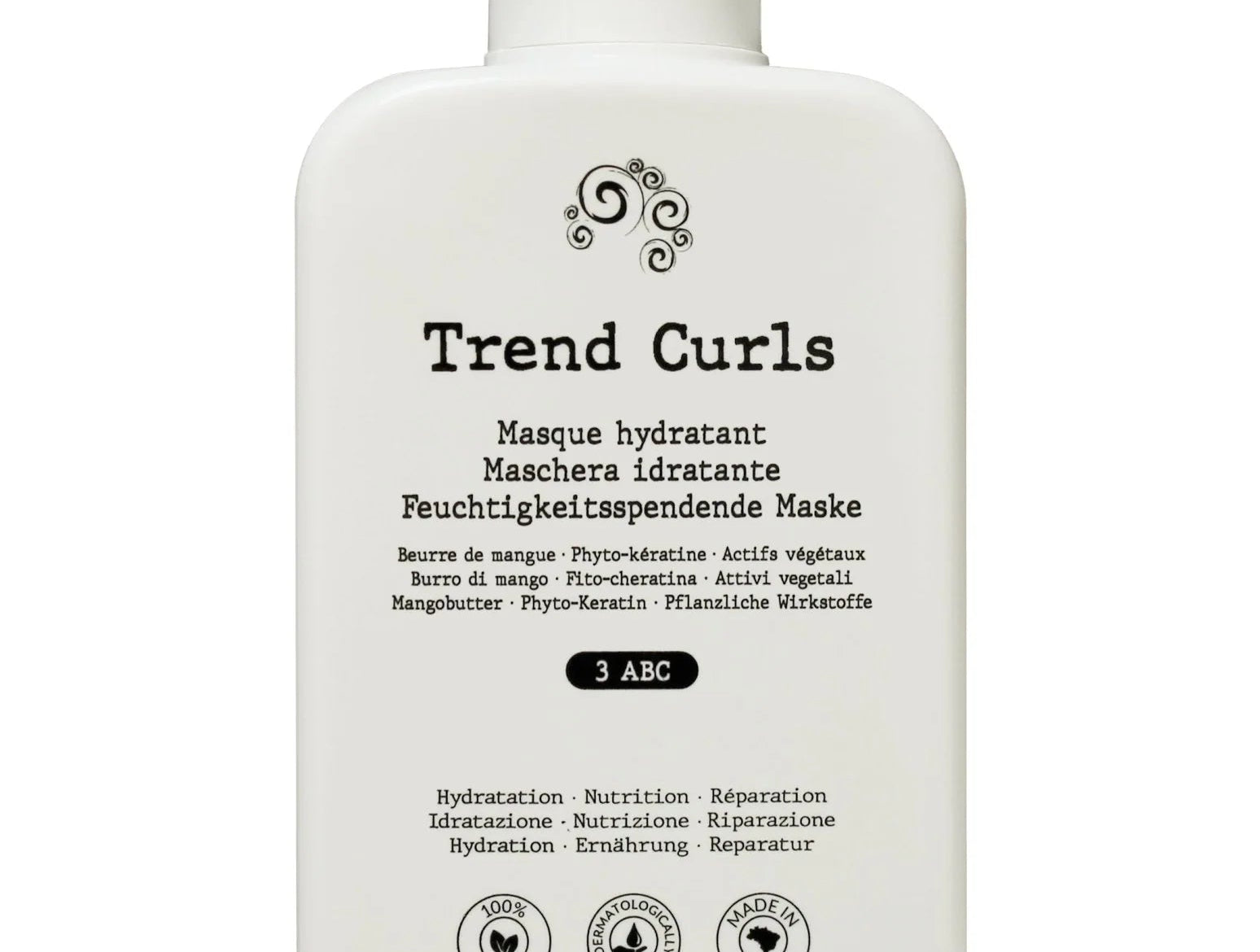 Masque Hydratant Cheveux Bouclés 3ABC – Trend Curls – soin capillaire naturel pour cheveux ondulés, bouclés, frisés et crépus | L’Art des Boucles Suisse