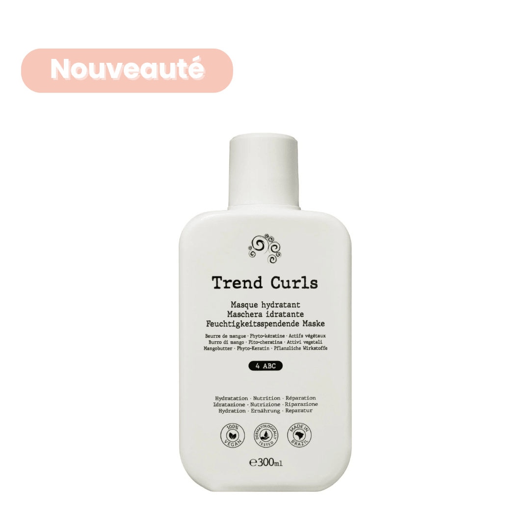 Masque Hydratant Cheveux Crépus 4ABC – Trend Curls – soin capillaire naturel pour cheveux ondulés, bouclés, frisés et crépus | L’Art des Boucles Suisse