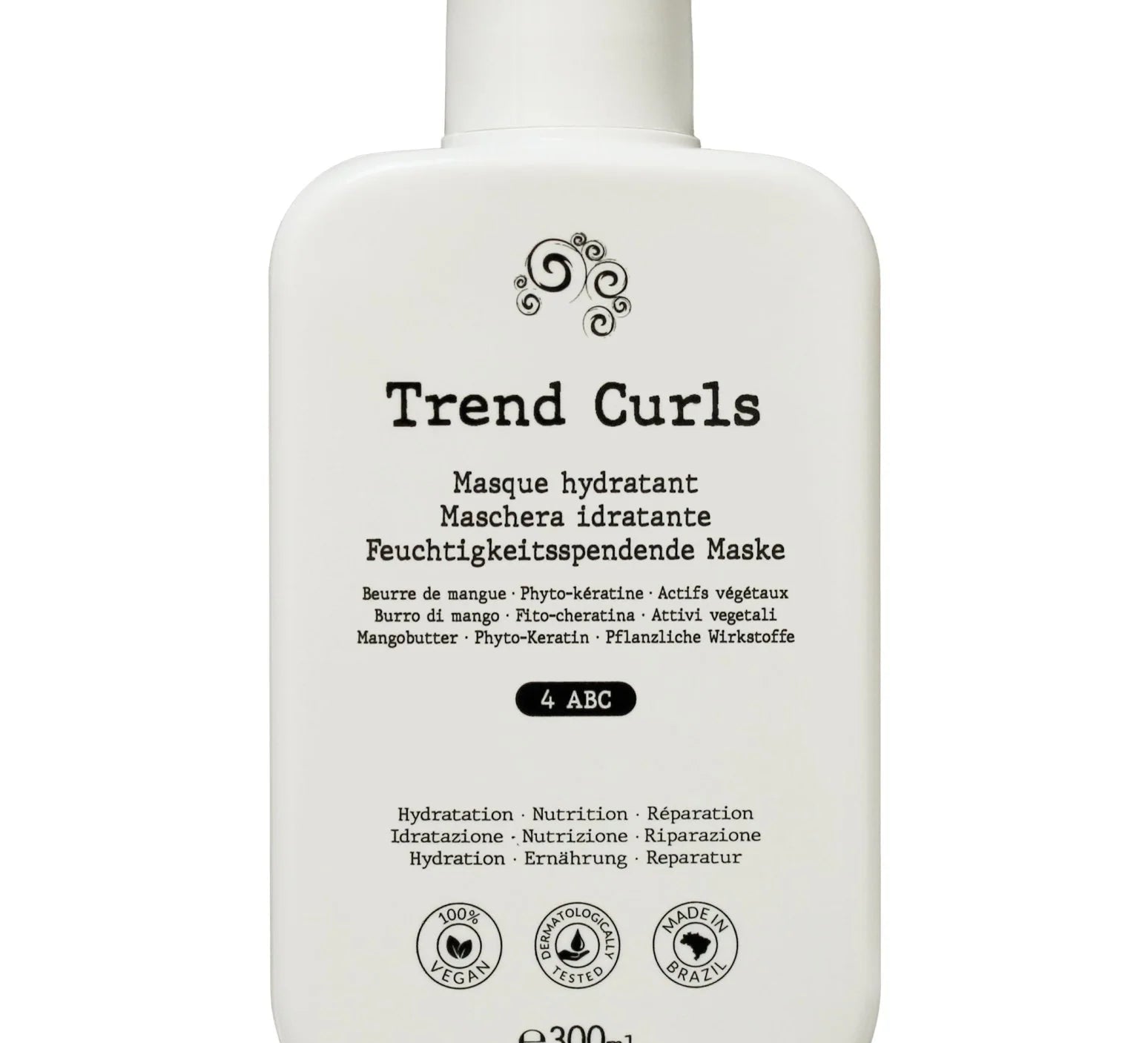 Masque Hydratant Cheveux Crépus 4ABC – Trend Curls – soin capillaire naturel pour cheveux ondulés, bouclés, frisés et crépus | L’Art des Boucles Suisse