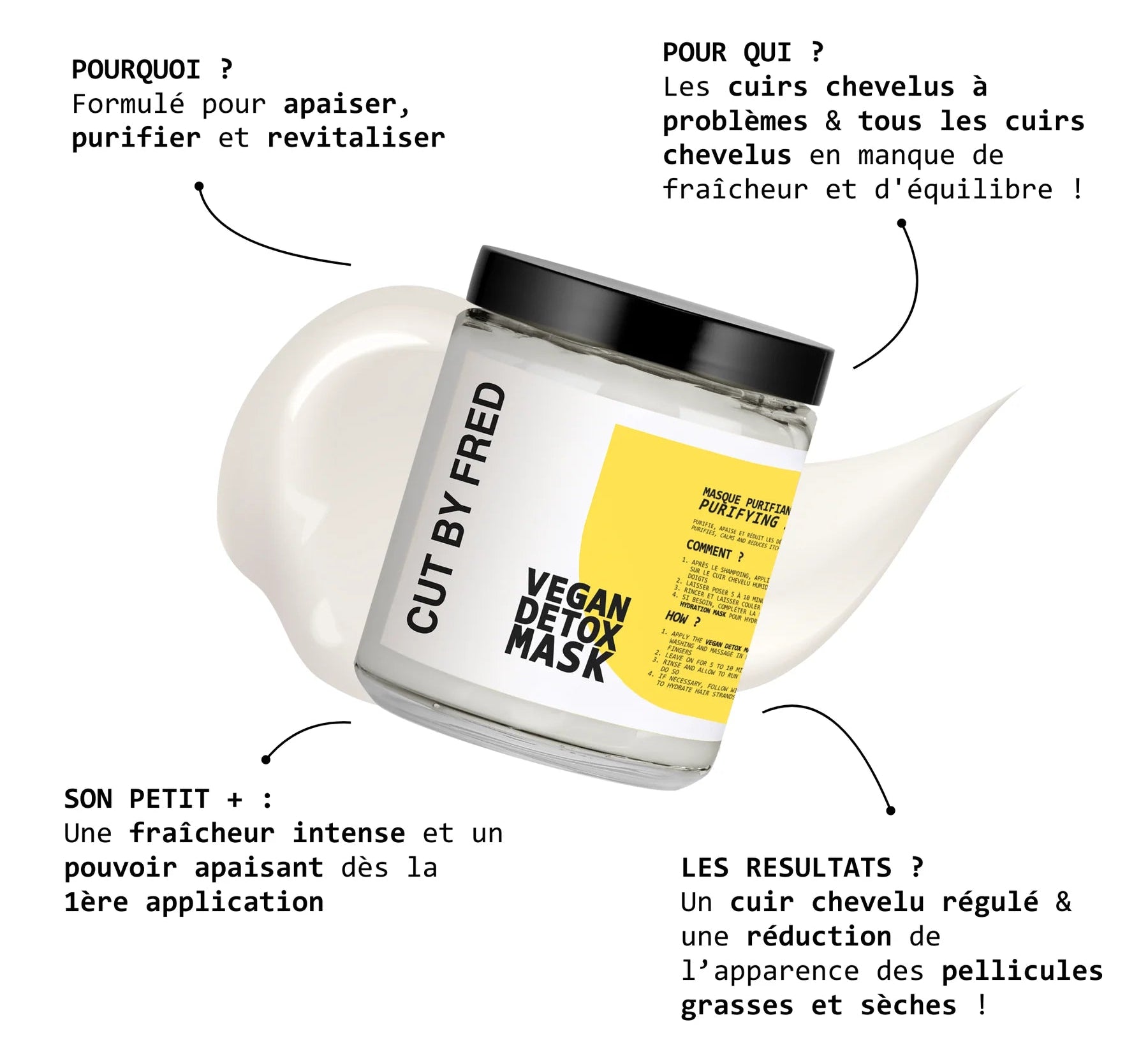 Soin capillaire naturel – Masque Vegan Detox cuir chevelu sensible, hydrate et purifie cheveux bouclés, frisés Suisse