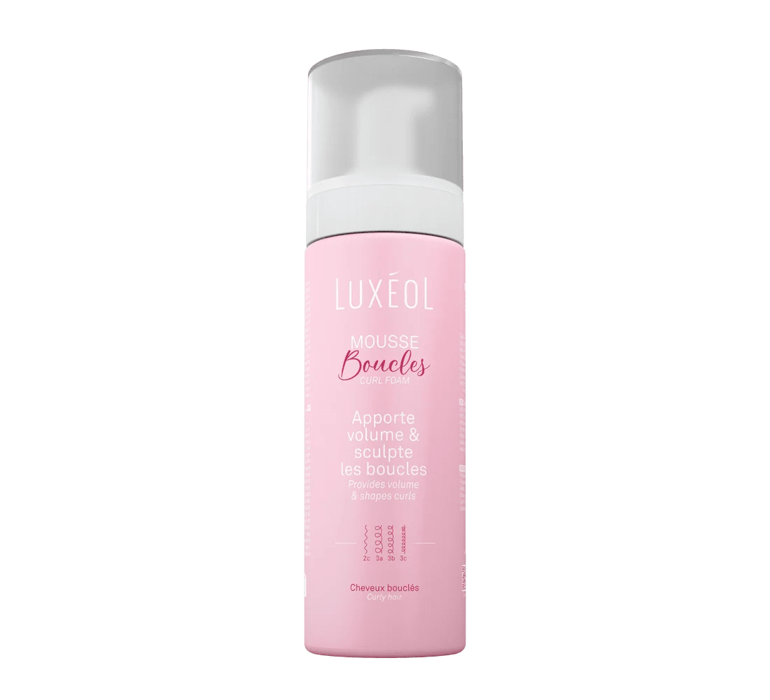 Mousse Boucles Luxéol – soin capillaire naturel pour cheveux ondulés, bouclés, frisés et crépus | L’Art des Boucles Suisse
