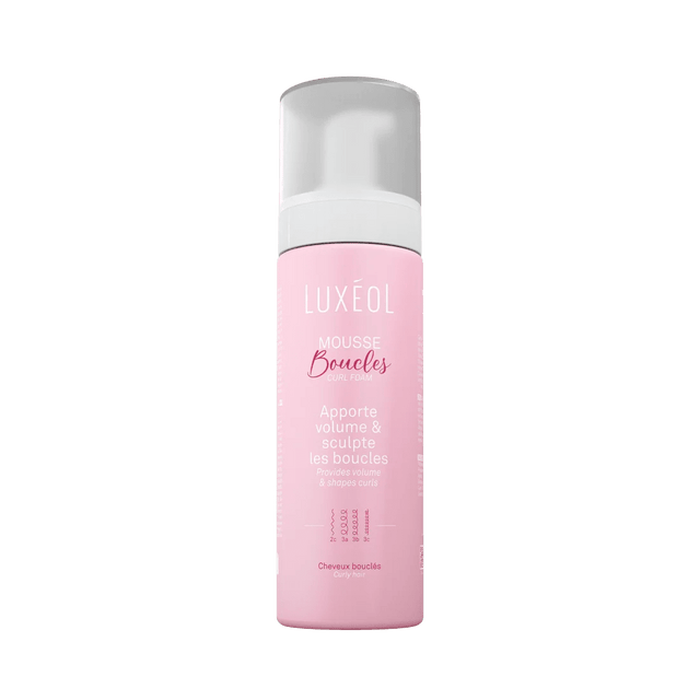 Mousse Boucles Luxéol – soin capillaire naturel pour cheveux ondulés, bouclés, frisés et crépus | L’Art des Boucles Suisse