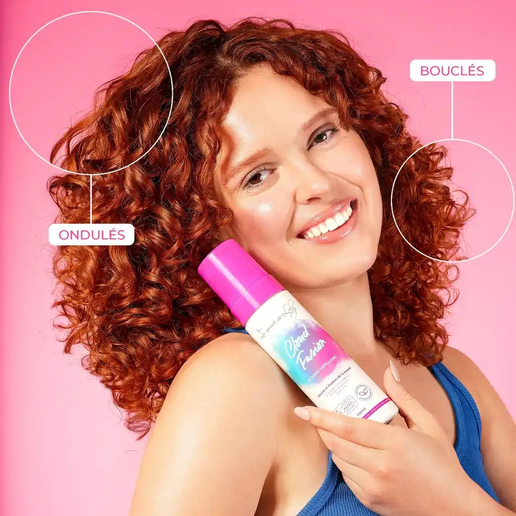 Mousse Coiffante Volume Cheveux Bouclés – Les Secrets de Loly (Cloud Fusion) – soin capillaire naturel pour cheveux ondulés, bouclés, frisés et crépus | L’Art des Boucles Suisse