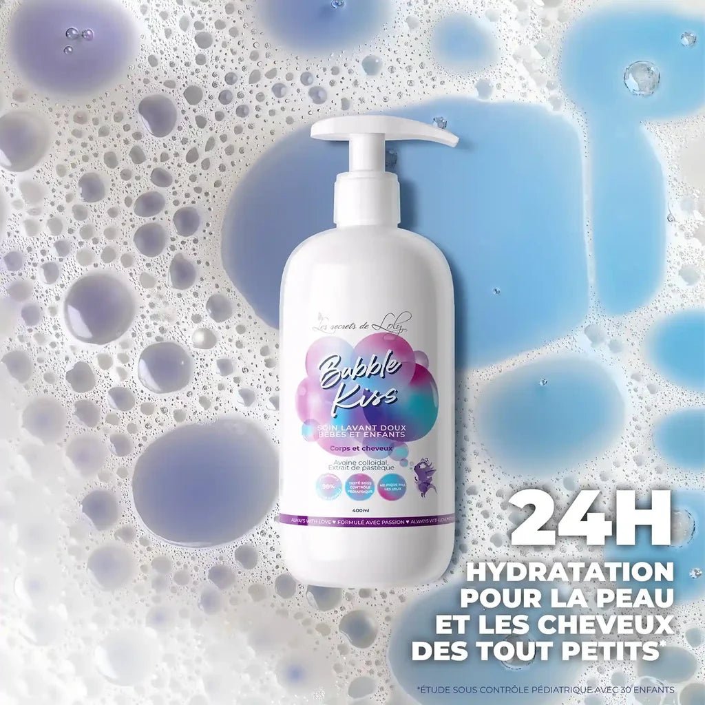 Nettoyant 2-en-1 Bébé Corps & Cheveux – Les Secrets de Loly (Bubble Kiss) – soin capillaire naturel pour cheveux ondulés, bouclés, frisés et crépus | L’Art des Boucles Suisse