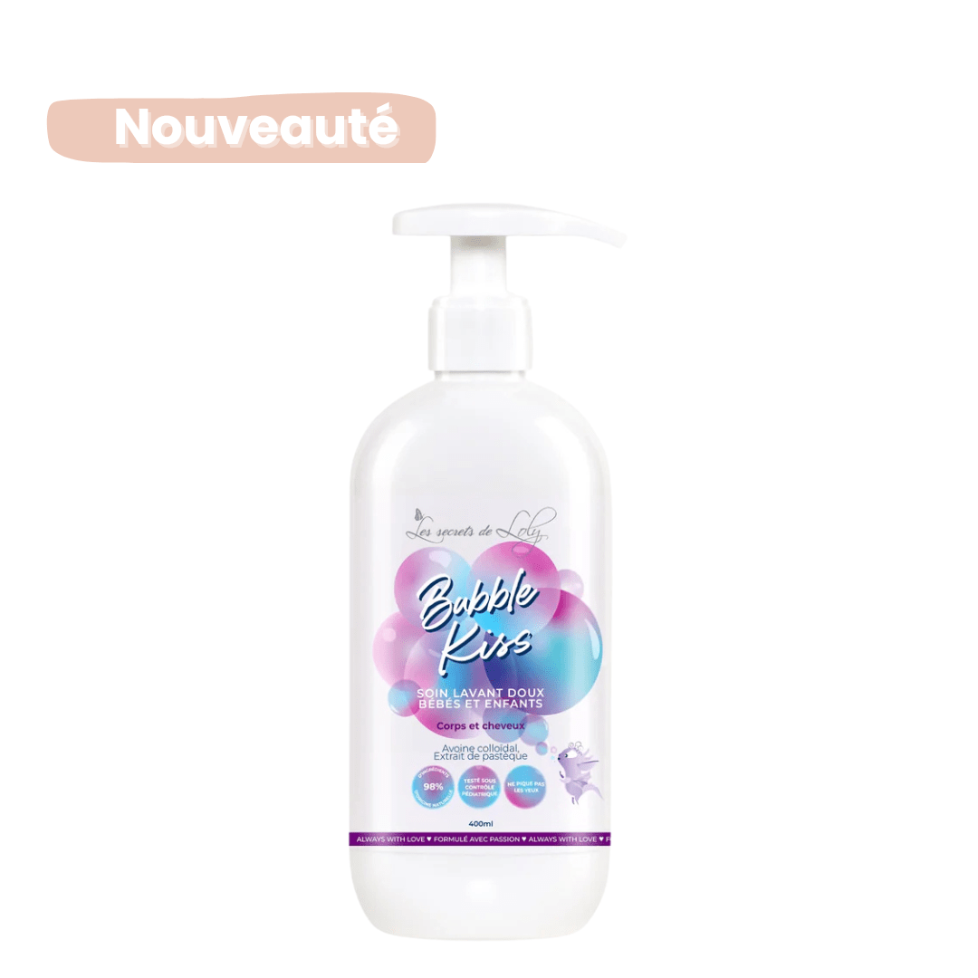 Nettoyant Enfants 2 - en - 1 – Bubble Kiss | Les Secrets de Loly – soin cheveux bouclés | L’Art des Boucles Suisse