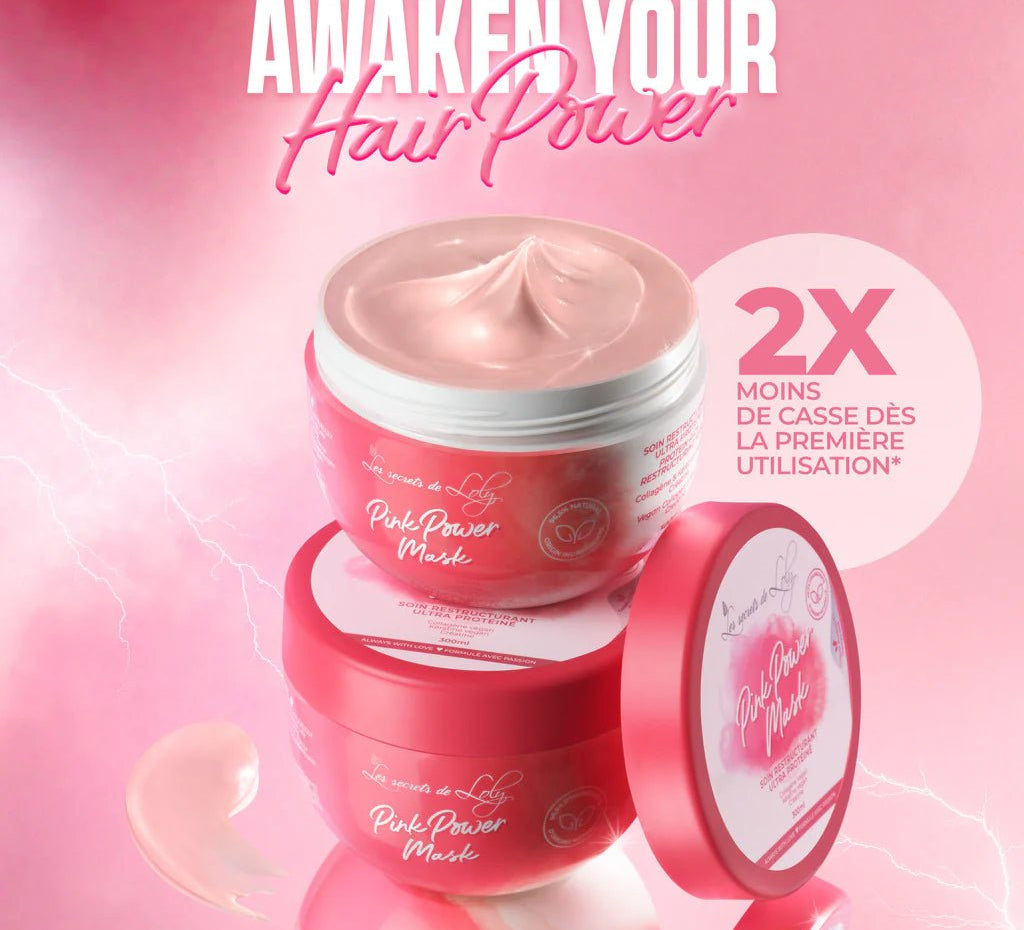 Masque capillaire Pink Power – soin réparateur boucles ondulées et frisés