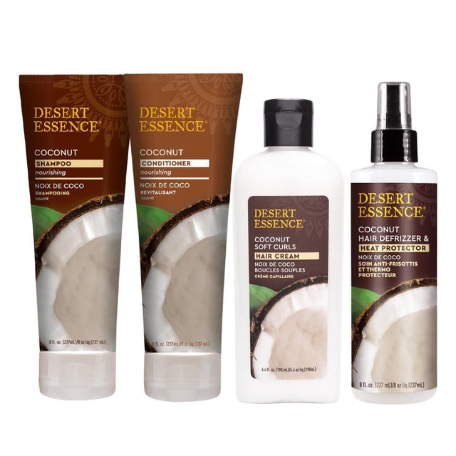 Routine Capillaire Desert Essence Coco – pack hydratant cheveux bouclés doux et brillants