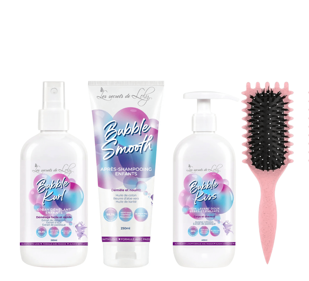 Routine Enfant Premières Boucles & Douceur Les Secrets de Loly – soins doux naturels cheveux bouclés, frisés, crépus Suisse