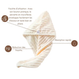 Serviette microfibres beige – soin pratique pour cheveux ondulés et bouclés