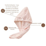 Serviette microfibres rose – séchage doux et anti-frisottis cheveux bouclés