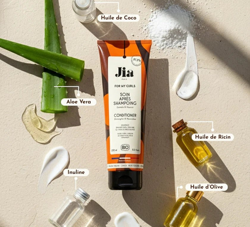 Soin Après-Shampoing – For My Curls | Jia Paris – soin capillaire naturel pour cheveux ondulés, bouclés, frisés et crépus | L’Art des Boucles Suisse
