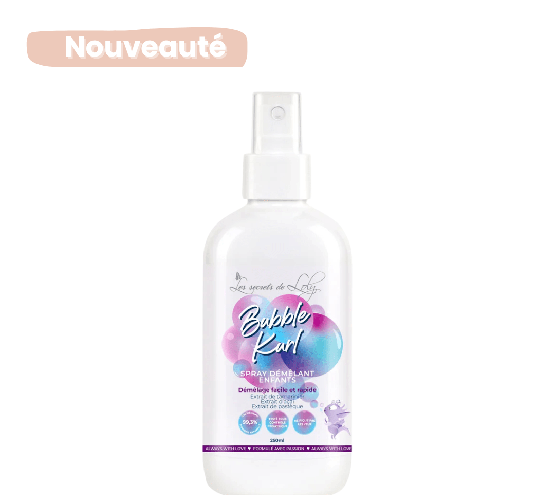 Spray Démêlant Enfants Bubble Kurl Les Secrets de Loly – soin naturel démêlage facile cheveux bouclés, frisés, crépus Suisse