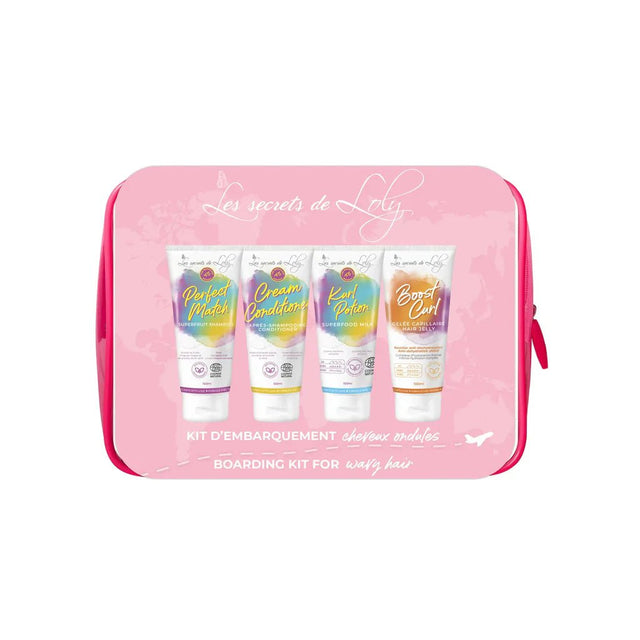Trousse cheveux ondulés – routine voyage Loly, soins naturels boucles hydratées et anti-frisottis Suisse