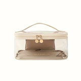 Trousse transparente L’Art des Boucles – rangement élégant pour produits et accessoires capillaires