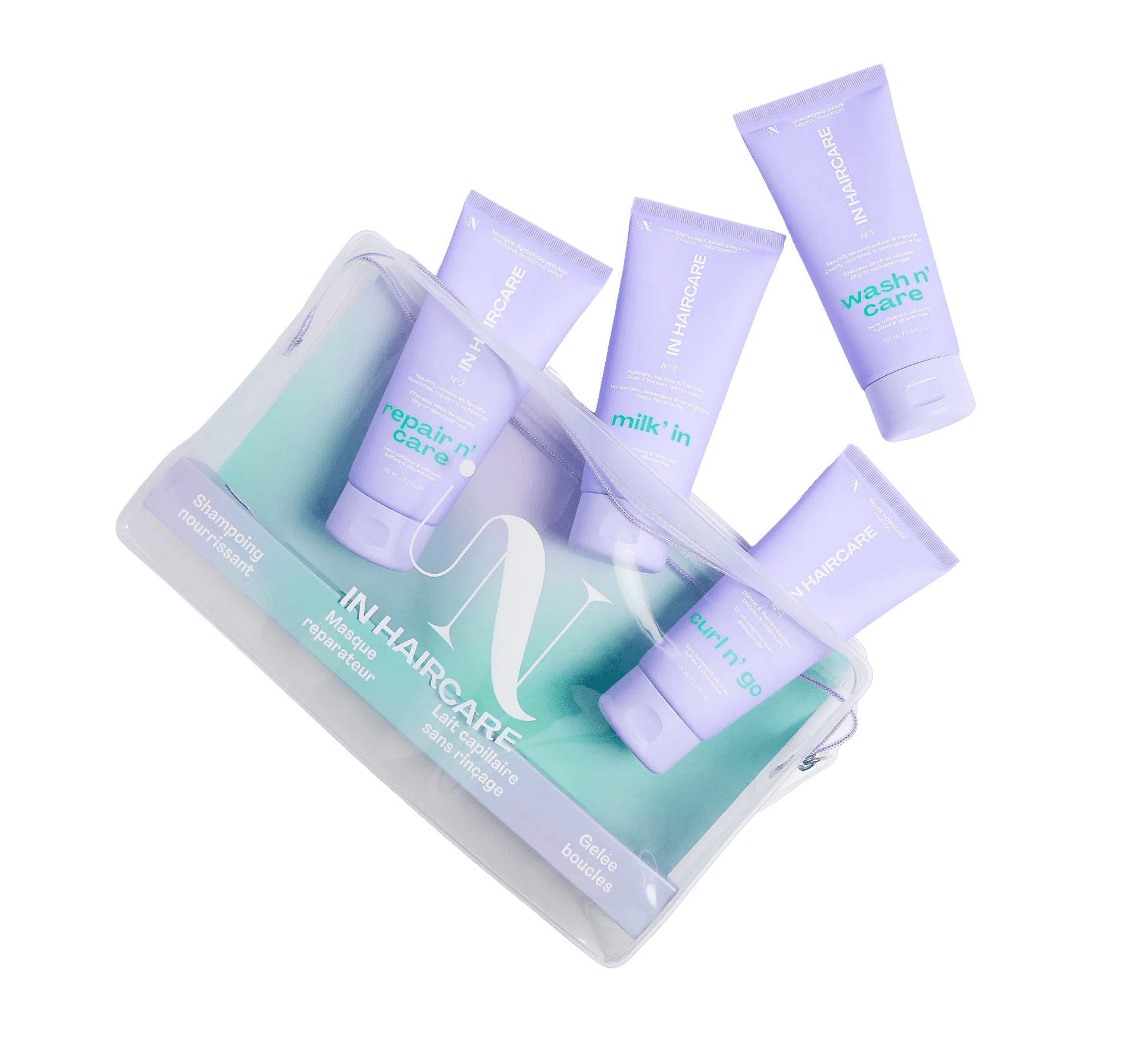 Trousse Travel n’ Go – Routine Complète Format Voyage – soin capillaire naturel pour cheveux ondulés, bouclés, frisés et crépus | L’Art des Boucles Suisse