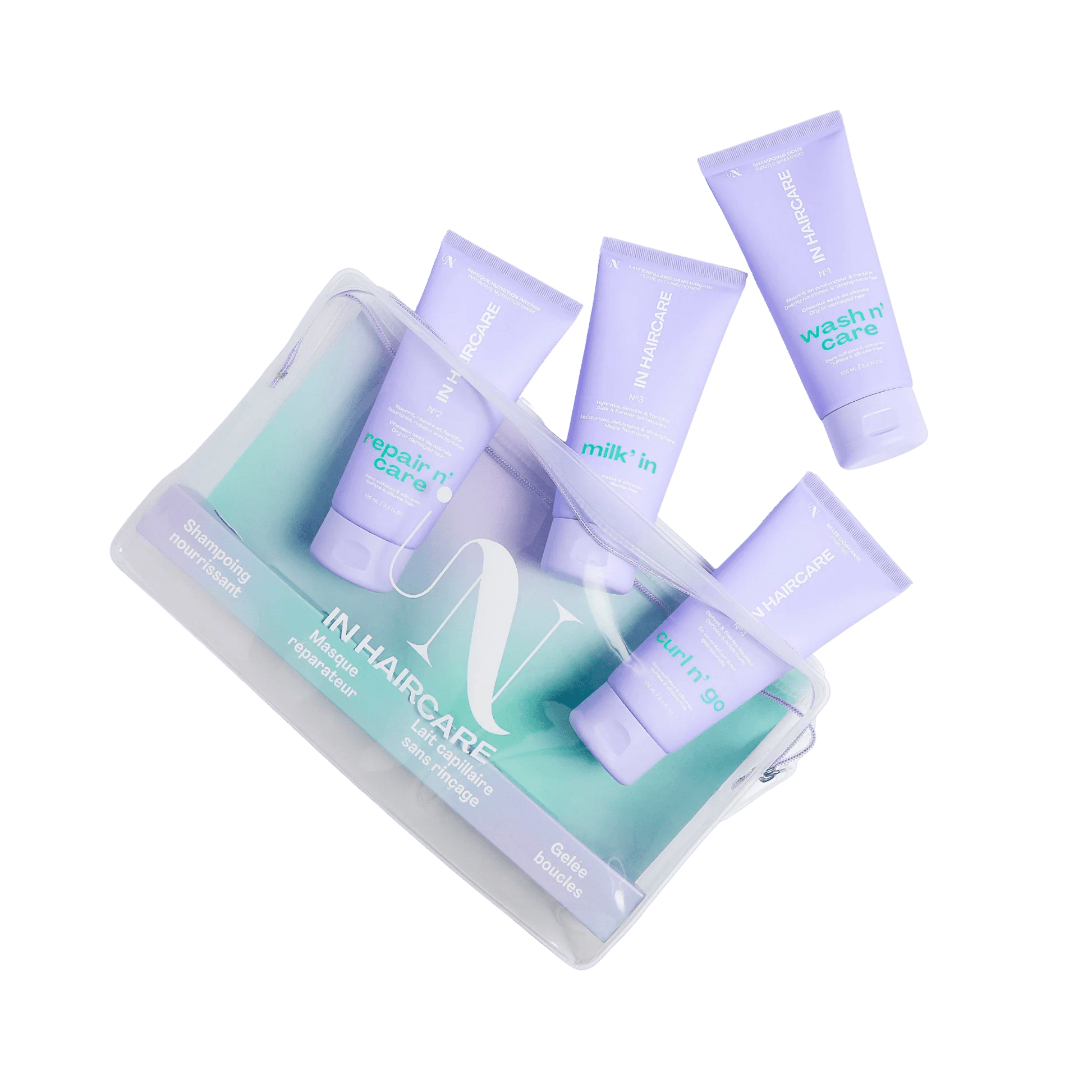 Trousse Travel n’ Go – Routine Complète Format Voyage – soin capillaire naturel pour cheveux ondulés, bouclés, frisés et crépus | L’Art des Boucles Suisse