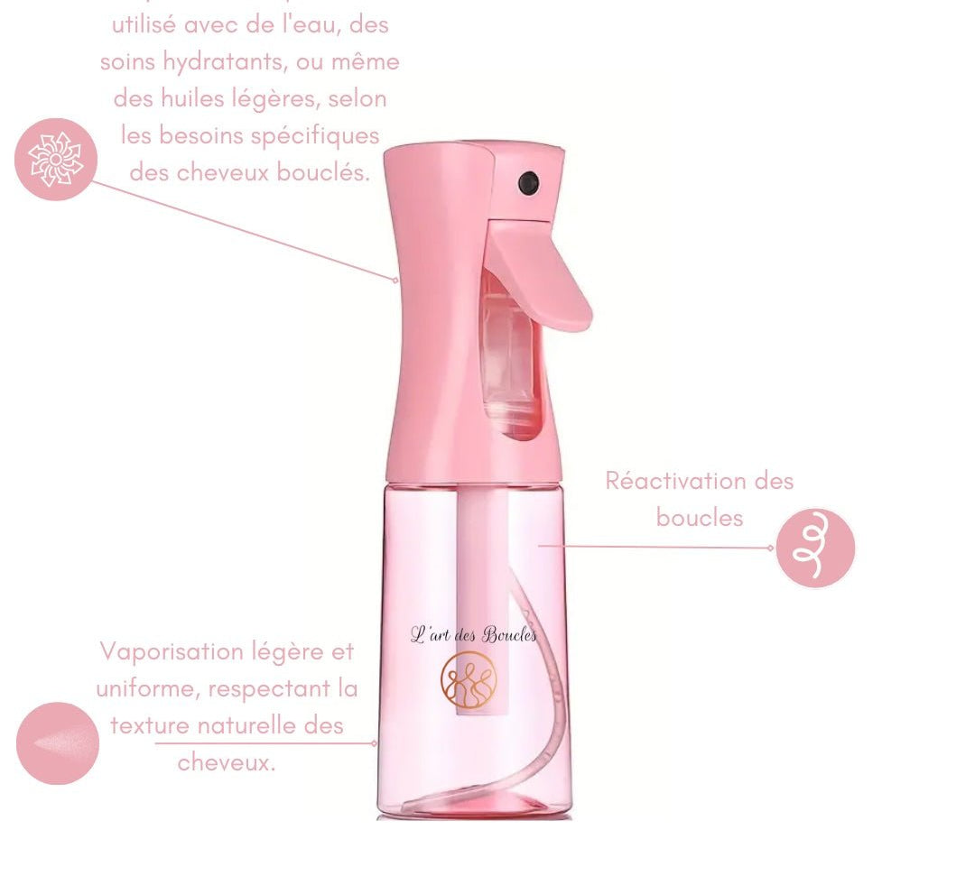 Spray brume fine cheveux bouclés – hydratation et fraîcheur