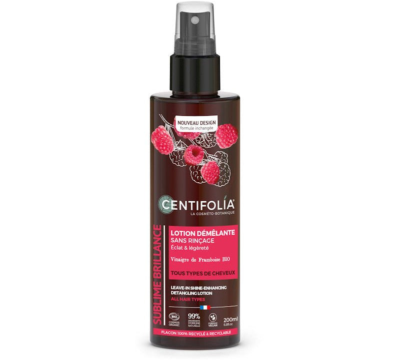 Lotion démêlante sans rinçage Centifolia – soin cheveux bouclés à la framboise