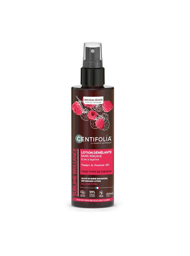 Lotion démêlante sans rinçage Centifolia – soin cheveux bouclés à la framboise