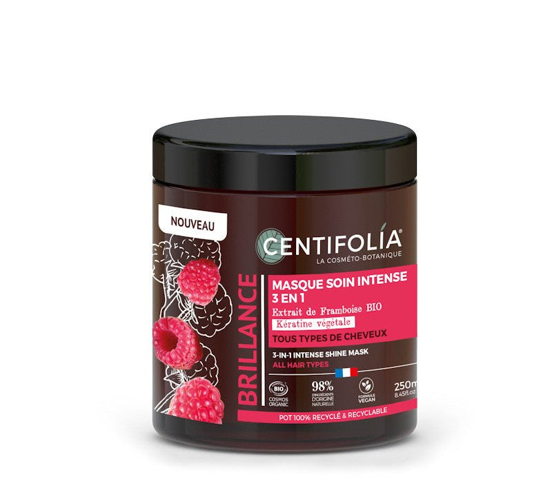 Masque brillance intense 3-en-1 Centifolia – éclat et douceur cheveux