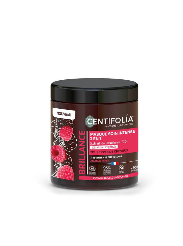 Masque brillance intense 3-en-1 Centifolia – éclat et douceur cheveux